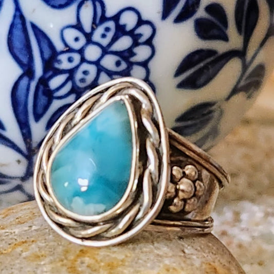 DEEP WATERS - LARIMAR 925 RING - Premium Rings from www.beachboho.com.au - Just $85! Shop now at www.beachboho.com.au