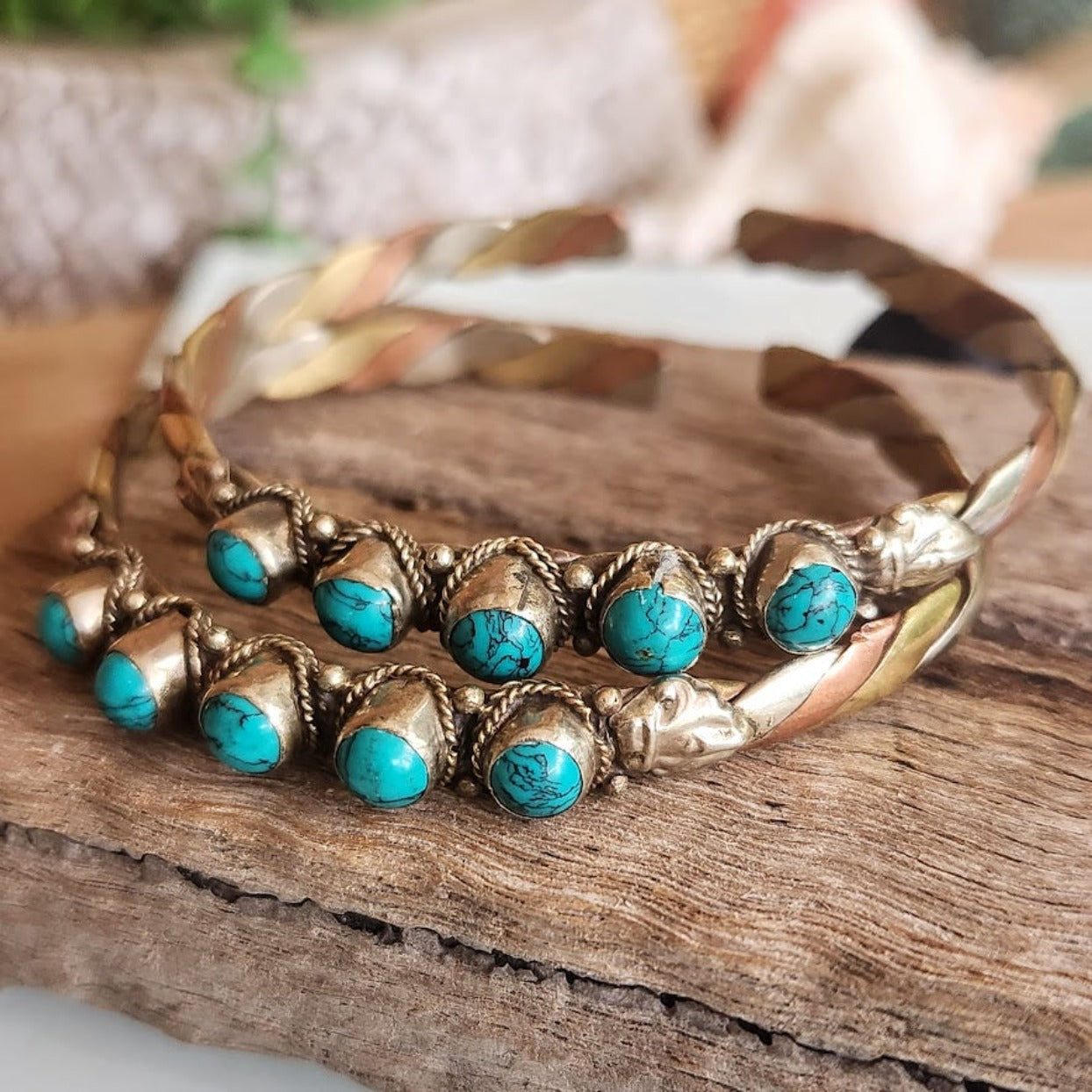 SILVER COPPER BRASS TURQUOISE CUFF – www