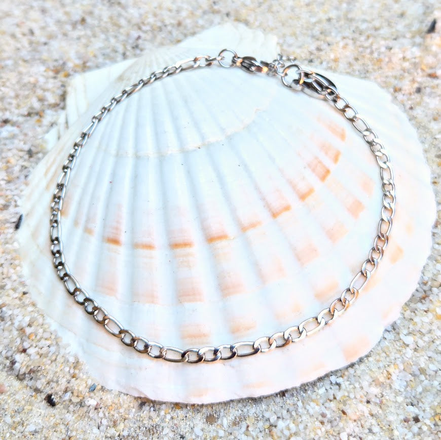 Figaro Chain Silver or Gold - Waterproof Beach Boho Anklets