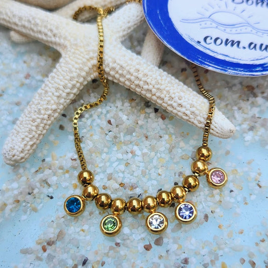 COULEUR - COLOURS OF THE RAINBOW GOLD WATERPROOF NECKLACE - Premium necklaces from www.beachboho.com.au - Just $59! Shop now at www.beachboho.com.au