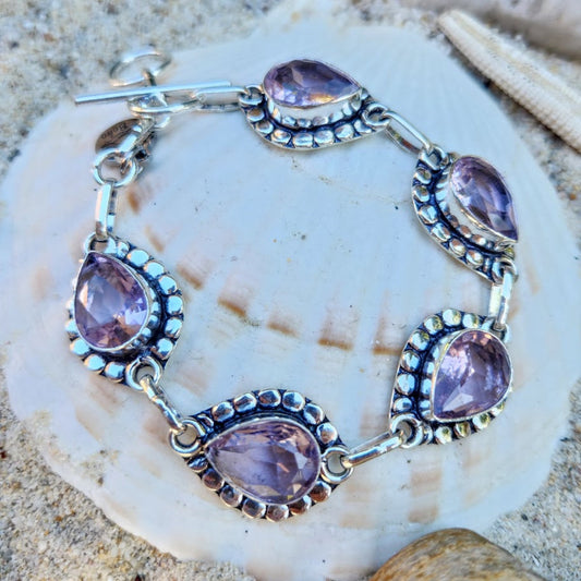 SO MUCH LOVE - ROSE QUARTZ GEMSTONE 925 BRACELET