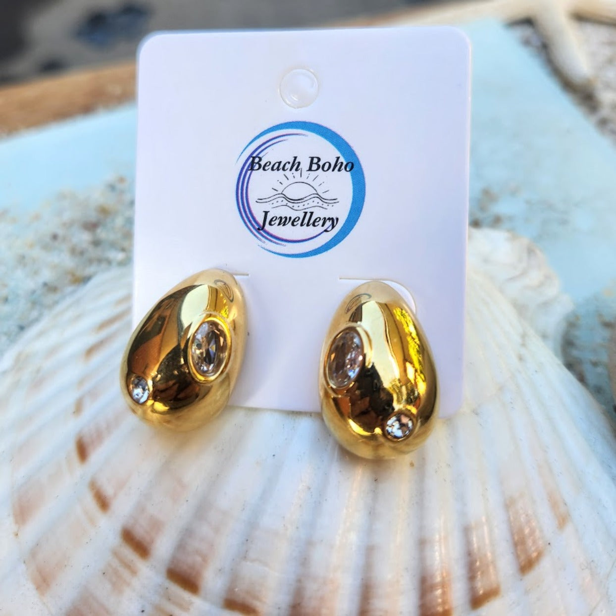 Yellow Gold 18kt Gold Stud Earrings WATERDROP 18K GOLD