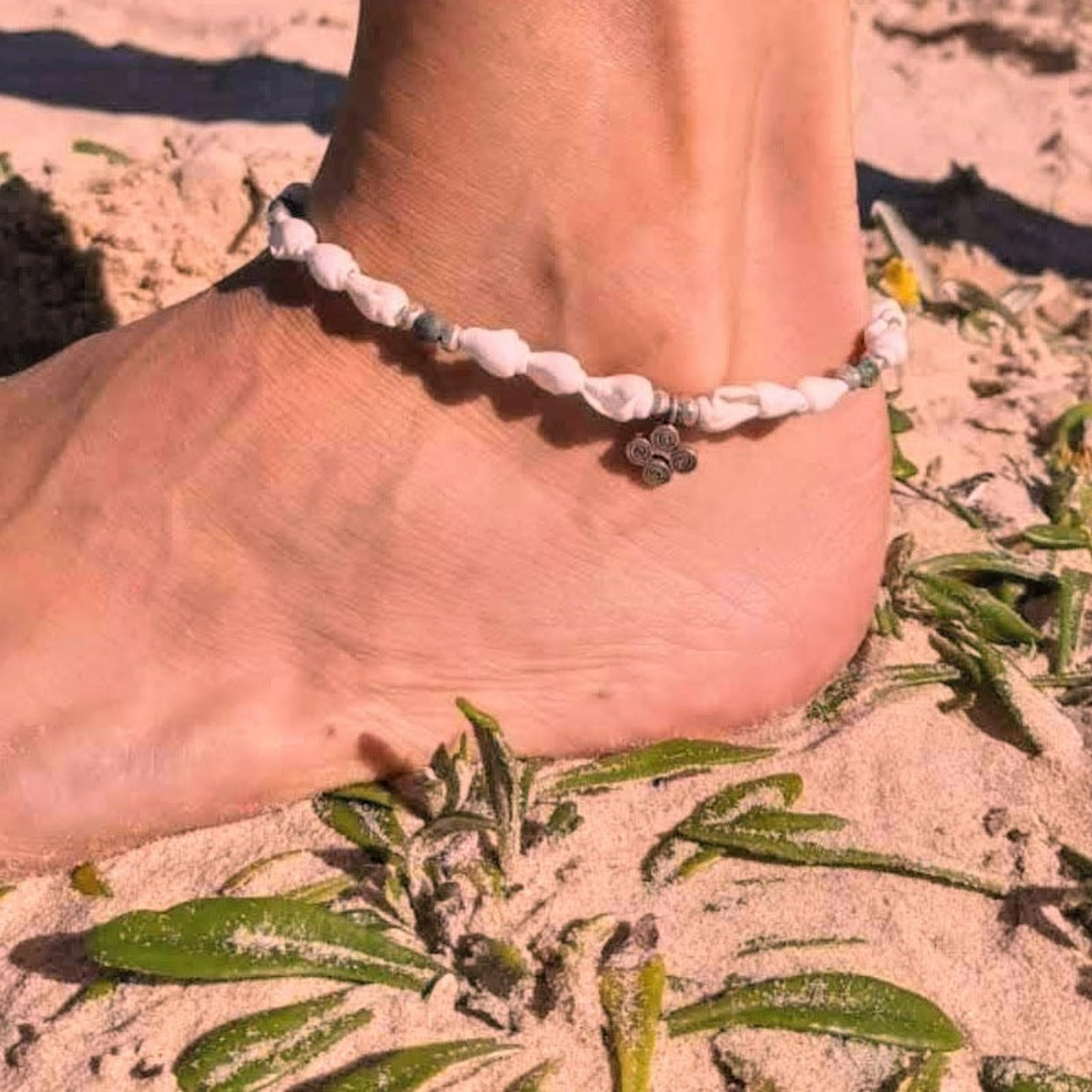 WHITE SANDS - TURQUOISE / HILLTRIBE SILVER TURQUOISE ANKLET - Premium anklets from www.beachboho.com.au - Just $95! Shop now at www.beachboho.com.au