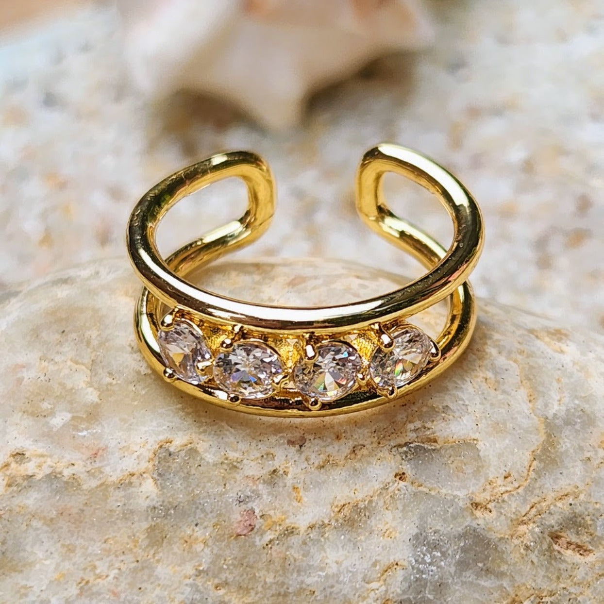 FOUR SUNS  - WATERPROOF ADJUSTABLE GOLD RING - Premium Rings from www.beachboho.com.au - Just $48! Shop now at www.beachboho.com.au