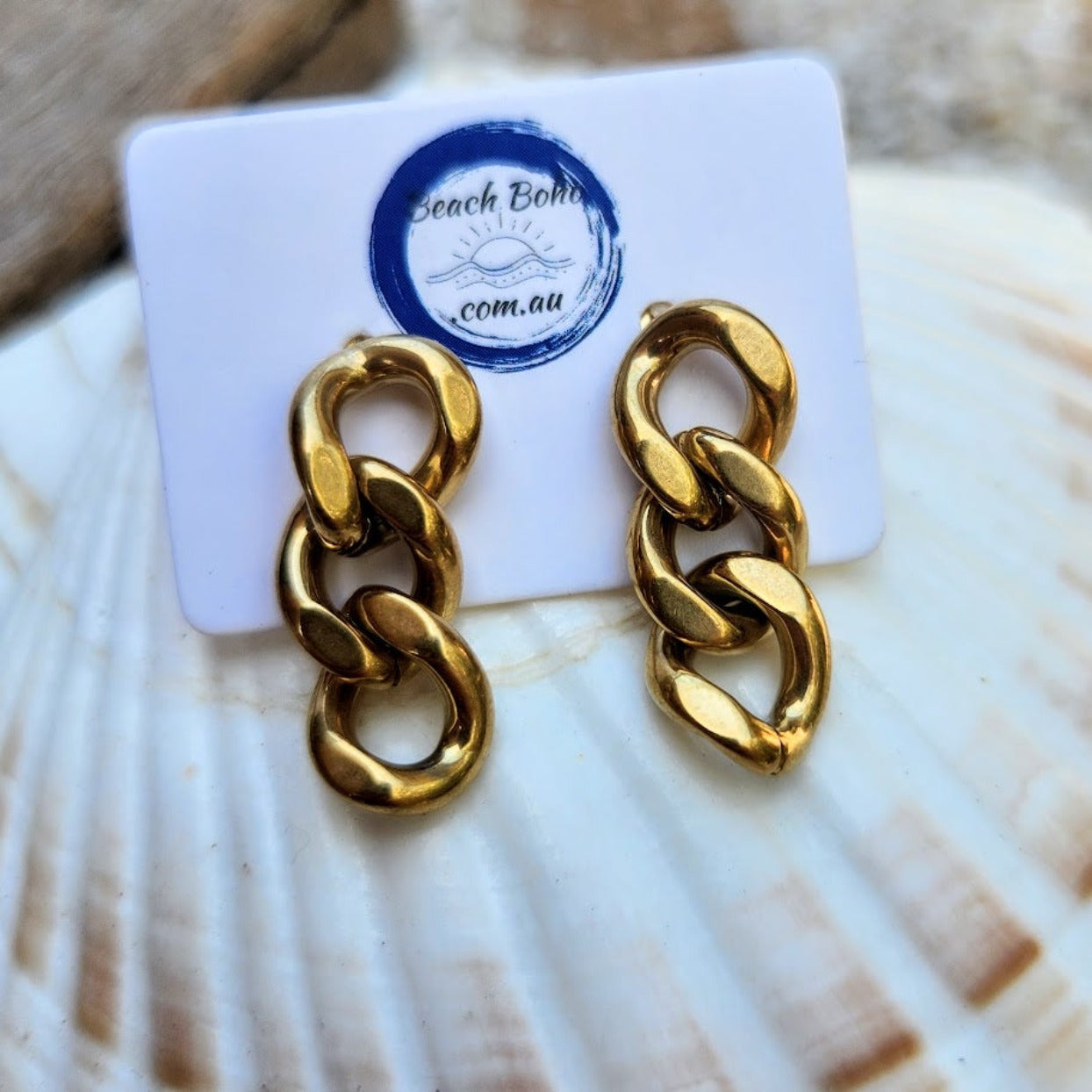 CHEANNE EARRINGS / GOLD  WATERPROOF EARRINGS - Premium earrings from www.beachboho.com.au - Just $45! Shop now at www.beachboho.com.au