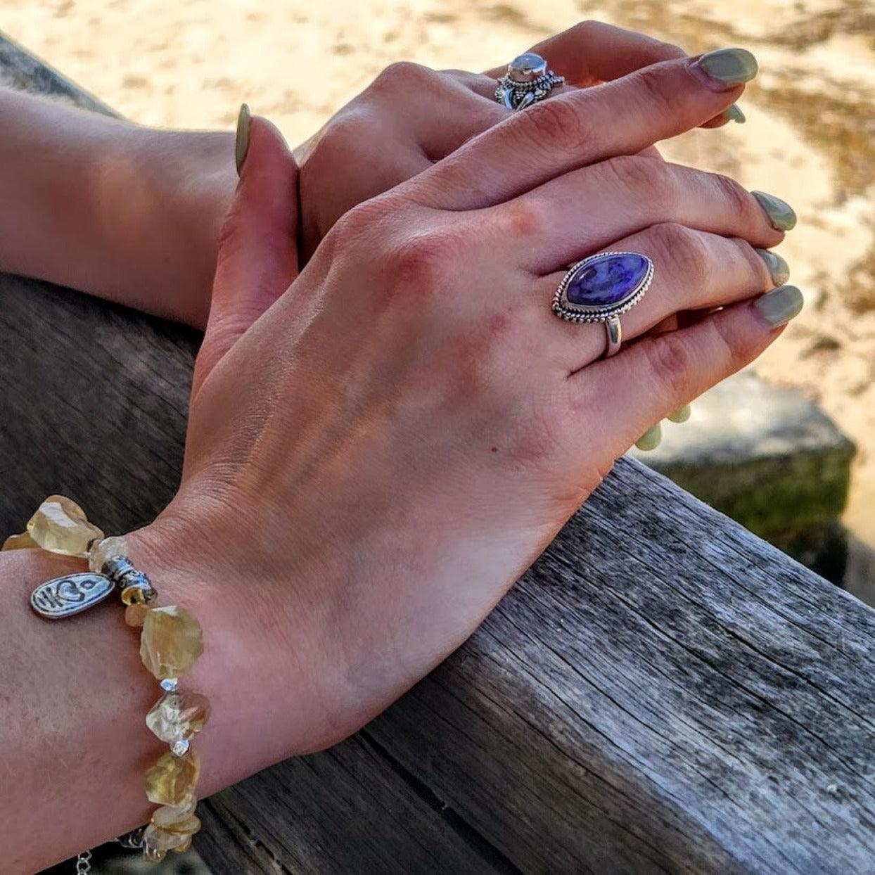 MARQUISE CHAROITE 925 RING - Premium Rings from www.beachboho.com.au - Just $85! Shop now at www.beachboho.com.au