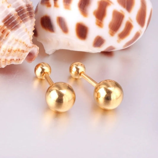 18K GOLD WATERPROOF PIERCING SCREW STUD EARRINGS - Premium earrings from www.beachboho.com.au - Just $35! Shop now at www.beachboho.com.au