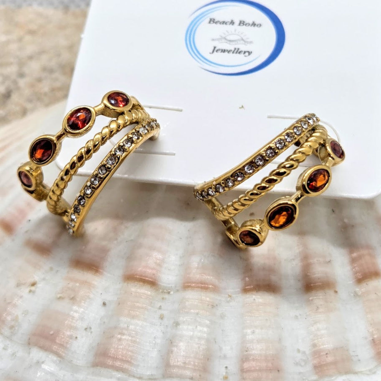 WATERPROFF GARNET HOOPS
