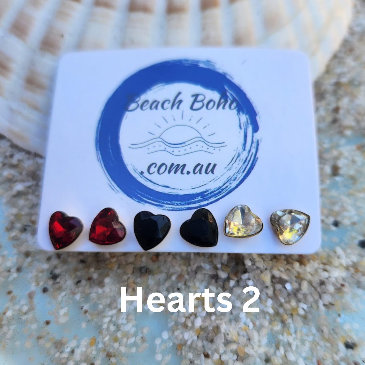 CRYSTAL HEARTS - 3 SETS OF 18K GOLD WATERPROOF CUBIC ZIRCONIA STUD EARRINGS - Premium earrings from www.beachboho.com.au - Just $35! Shop now at www.beachboho.com.au