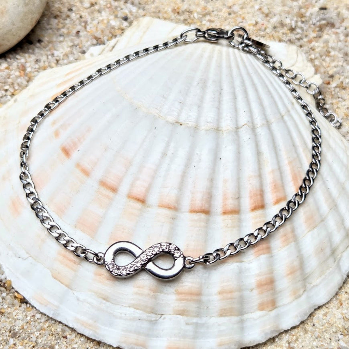 Infinity Stars  - Cuban Chain Waterproof Anklets in Silver or Gold