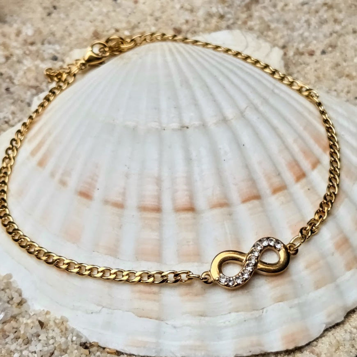 Infinity Stars  - Cuban Chain Waterproof Anklets in Silver or Gold