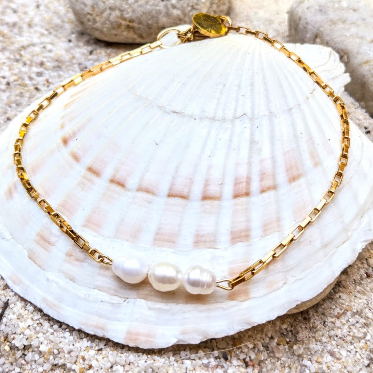 Sweet Petites - Silver or 18k Gold Waterproof Black or White Pearl Anklets