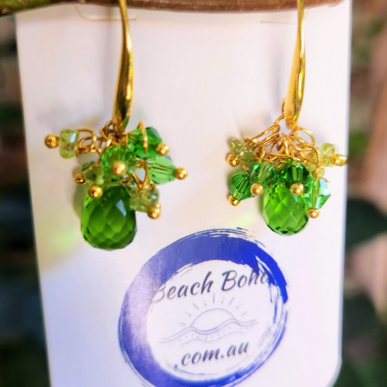 PETITIE PERIDOT - STUNNING BOHO PERIDOT DANGLES - Premium earrings from www.beachboho.com.au - Just $65! Shop now at www.beachboho.com.au