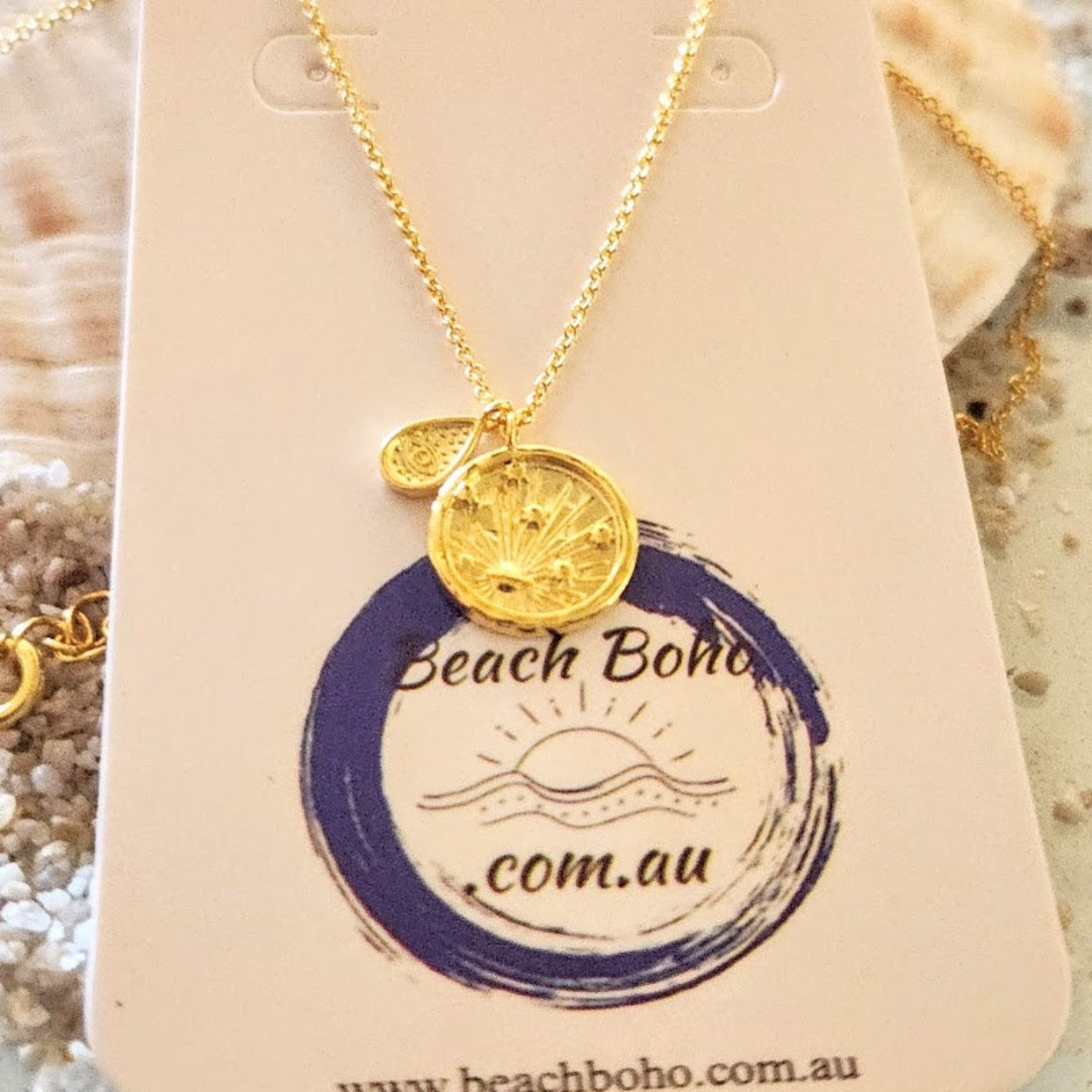 RISING SUN / GOLD VERMEIL 925 NECKLACE - Premium necklaces from www.beachboho.com.au - Just $65! Shop now at www.beachboho.com.au