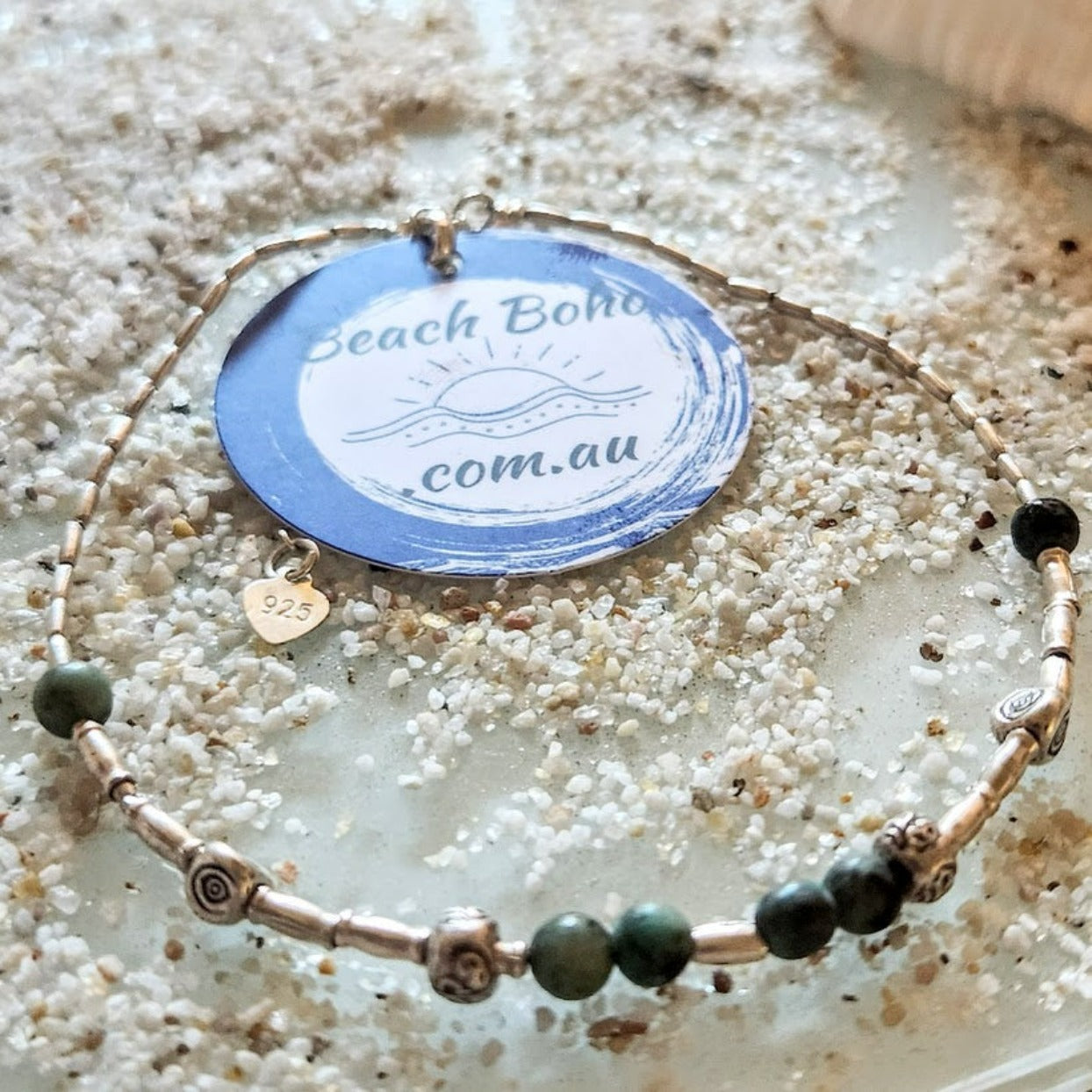 PEACEFUL CHARMS - HILLTRIBE SILVER CHARMS / TURQUOISE STONES - Premium anklets from www.beachboho.com.au - Just $95! Shop now at www.beachboho.com.au