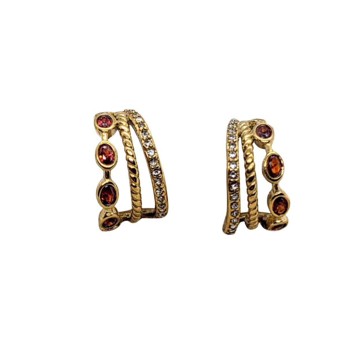 Rouge Blanc Hoops - Earrings