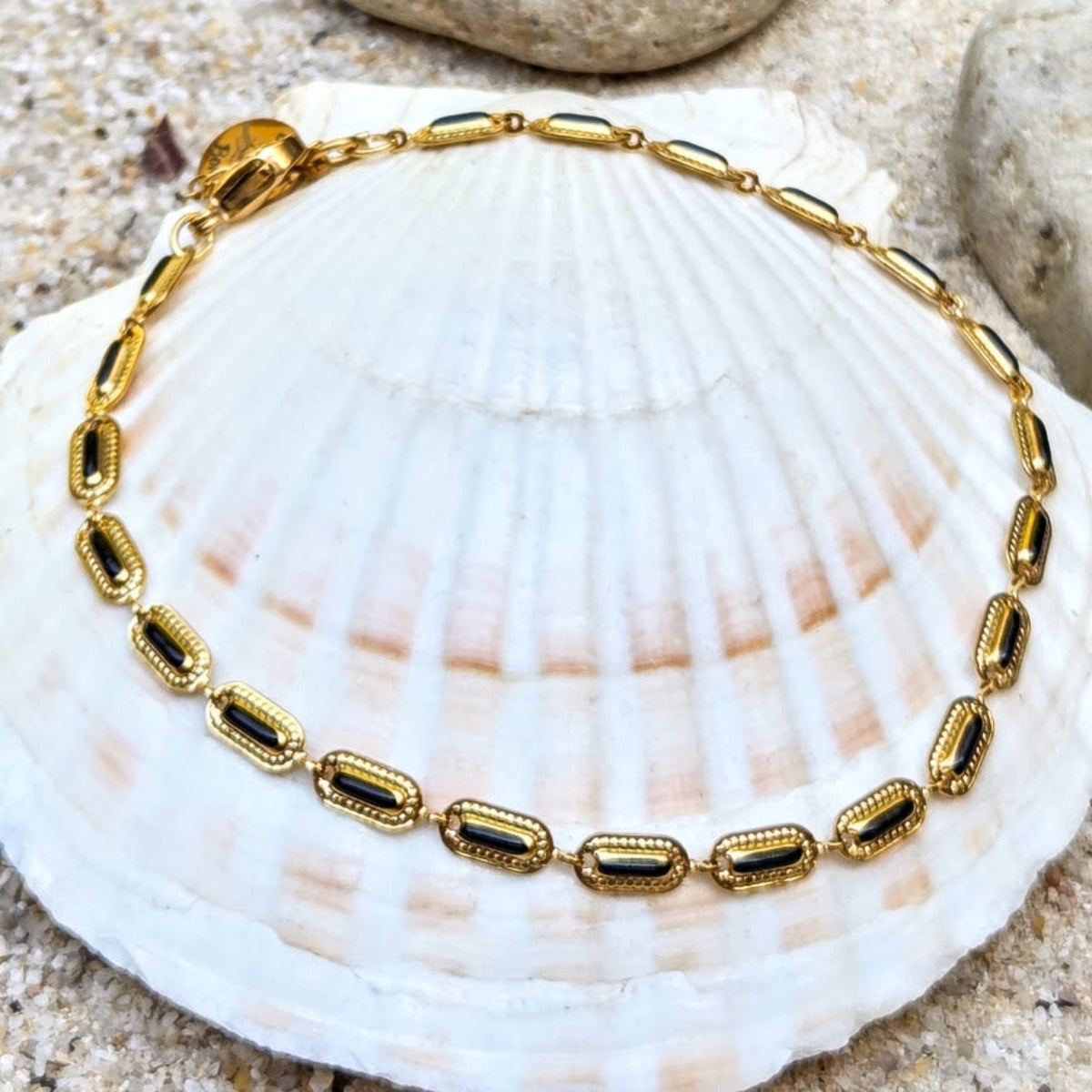Gilt & Black - 18K Gold Waterproof Chain Anklet