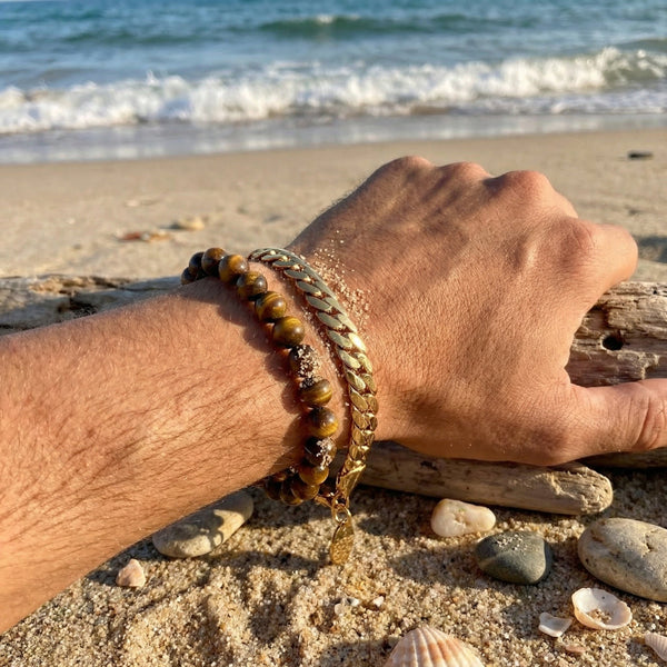 Tiger Eye and Onyx Waterproof Bracelet Sets