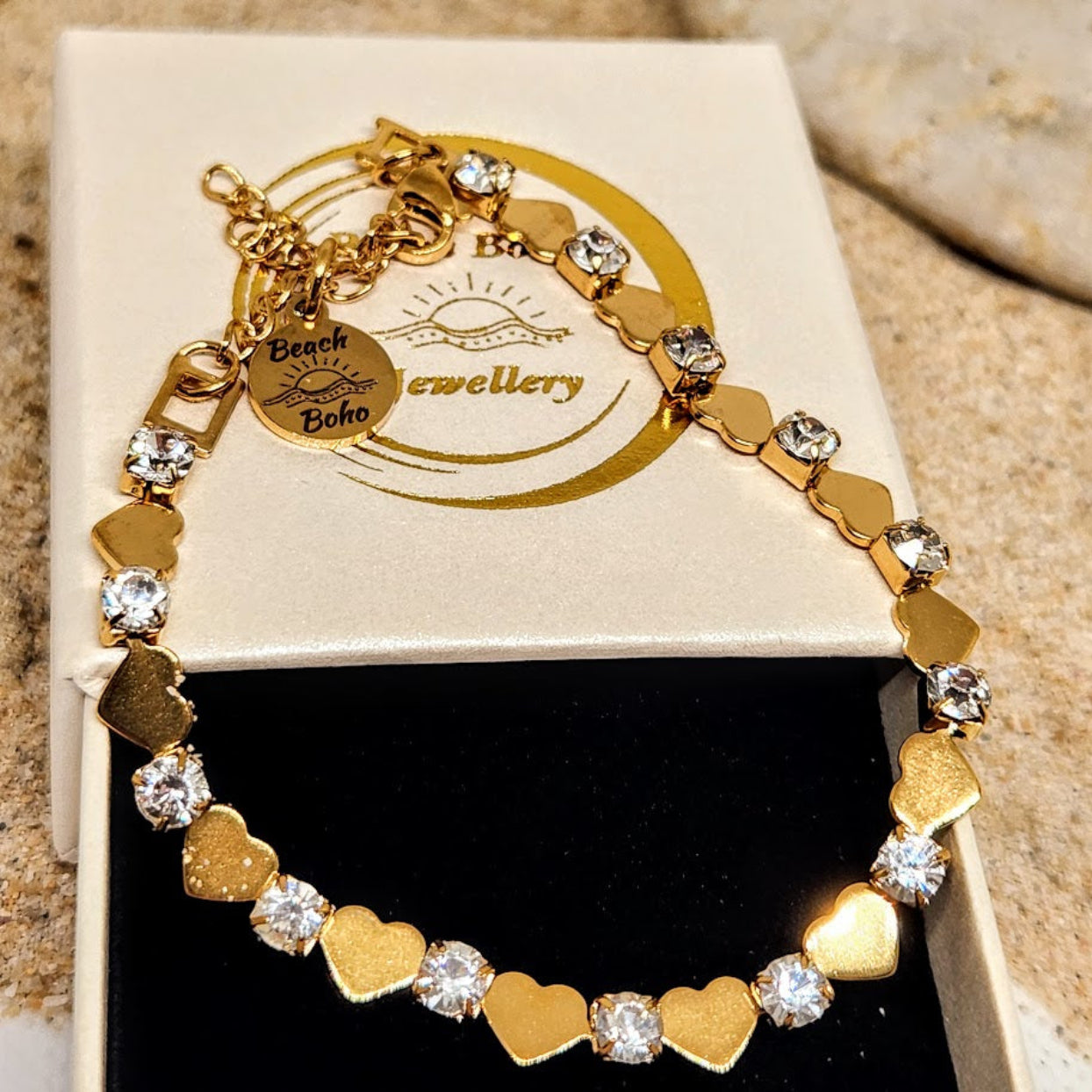 LITTLE HEARTS  - 18 CT GOLD WATERPROOF CZ BRACELET