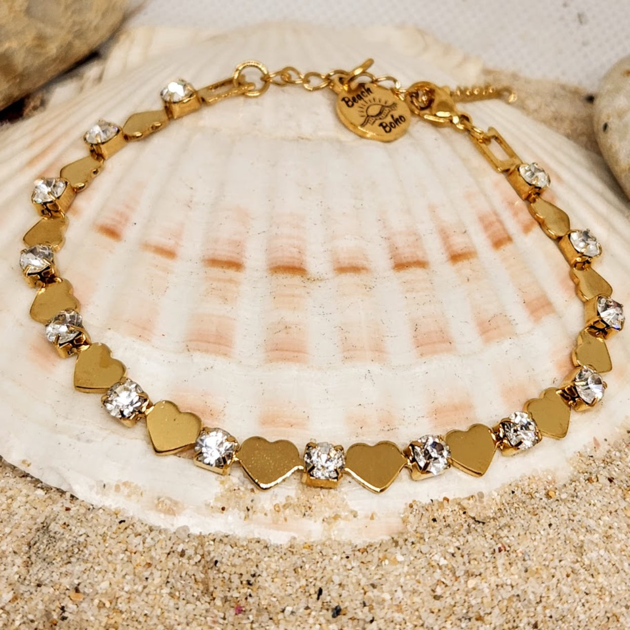 LITTLE HEARTS  - 18 CT GOLD WATERPROOF CZ BRACELET