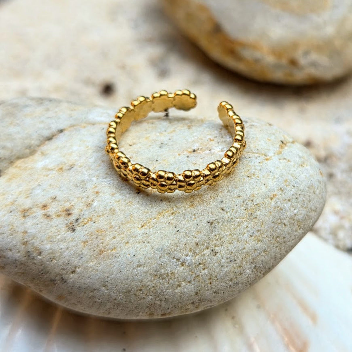 Daisy Rows  - Gold Or Silver Waterproof Toe Rings
