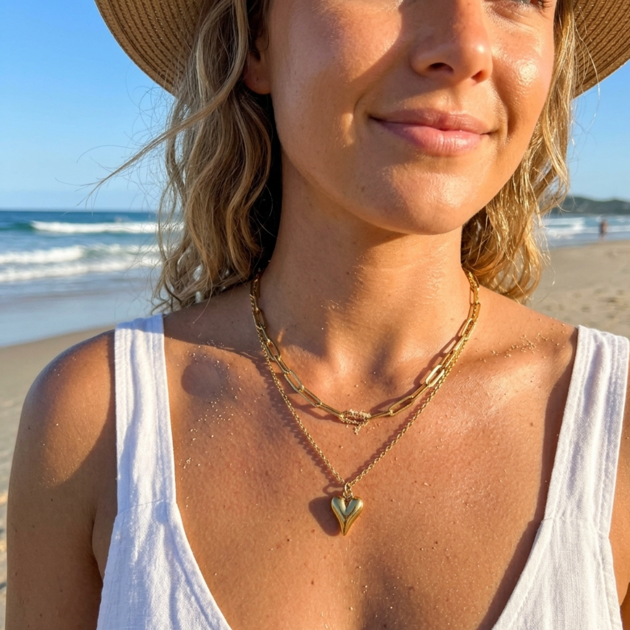MIYAI - LAYERED CIRCLE NECKLACE - WATER PROOF NECKLACE