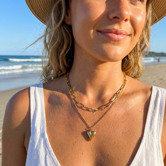 MIYAI - LAYERED CIRCLE NECKLACE - WATER PROOF NECKLACE