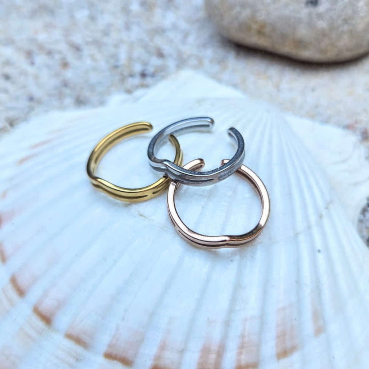 Double Waves - Rose Gold / Gold & Silver Waterproof Toe Rings
