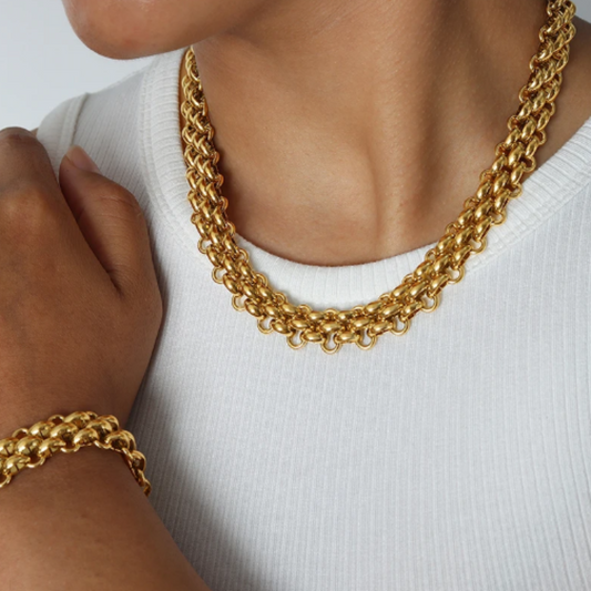 TYCHE NECKLACE & BRACELET GOLD OR SILVER SET - Premium Bracelets from www.beachboho.com.au - Just $95! Shop now at www.beachboho.com.au