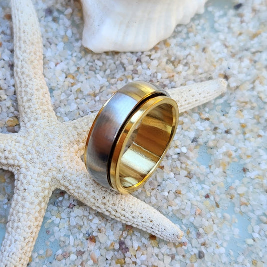 SPINNER RING - WATERPROOF 18K GOLD / SILVER RING - Premium Rings from www.beachboho.com.au - Just $55! Shop now at www.beachboho.com.au