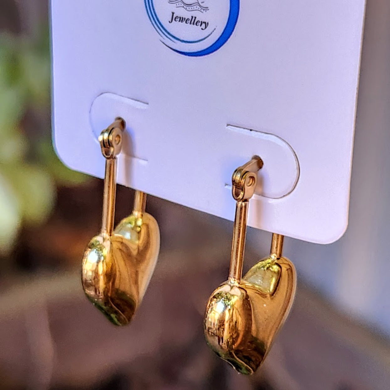 GOLD HEARTS  - 18K GOLD  WATERPROOF HOOK EARRINGS
