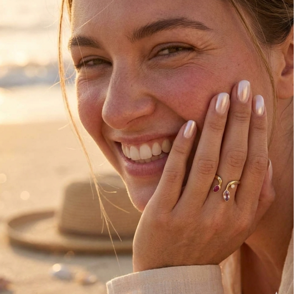 Pretty Leaves - Adjustable Waterproof Rings