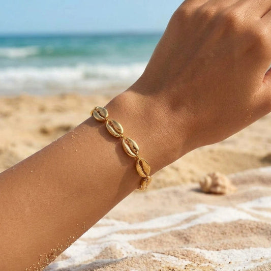 Lana - Cowrie Shell 18K Gold Waterproof Chain Bracelet