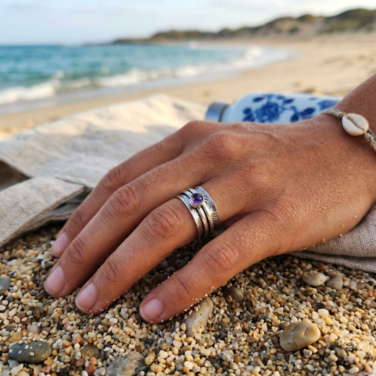 AMETHYST DREAM - AMETHYST 925 SPINNER RING