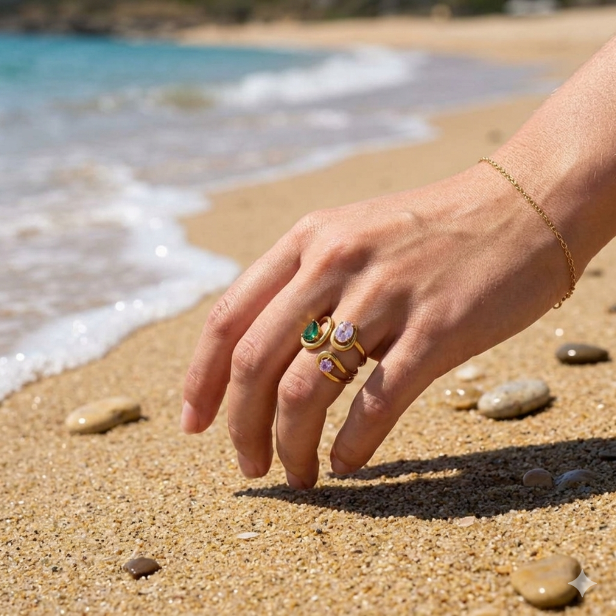 THREE WISHES - ADJUSTABLE CZ RING
