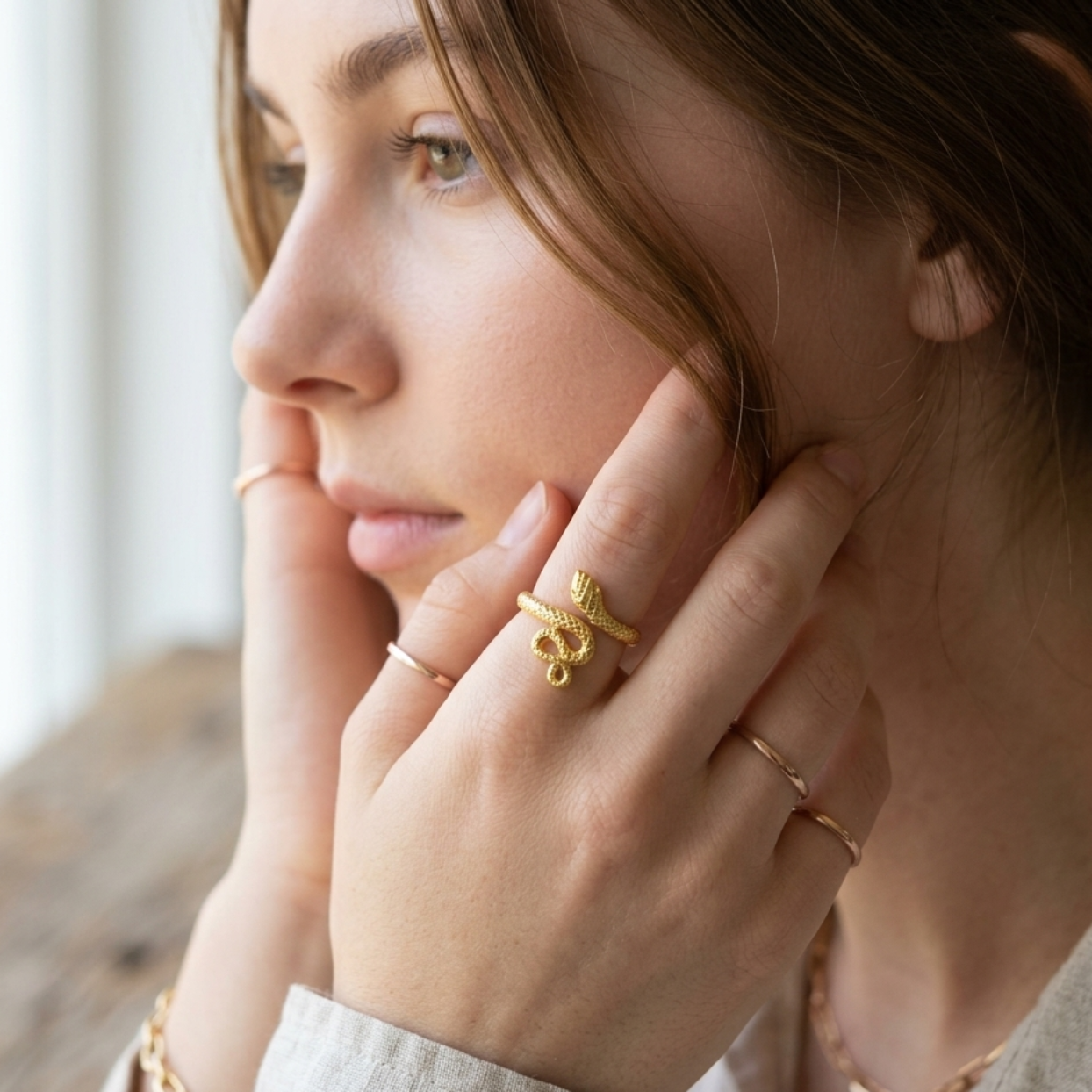 Golden Life - Adjustable Vermeil 925 Ring