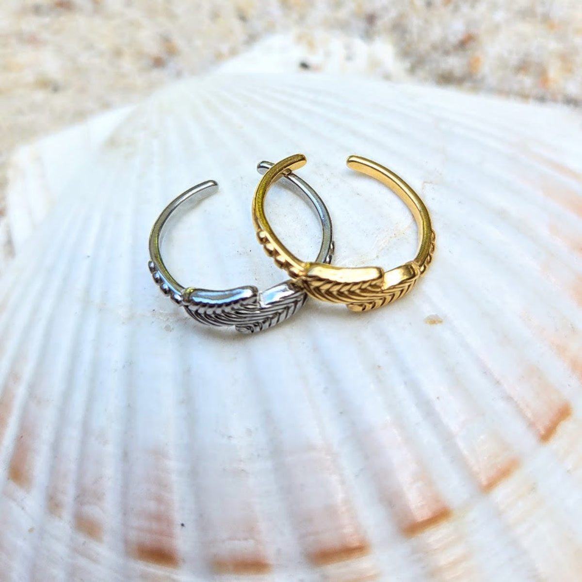 Summer Leaves - Gold Or Silver Waterproof Toe Rings