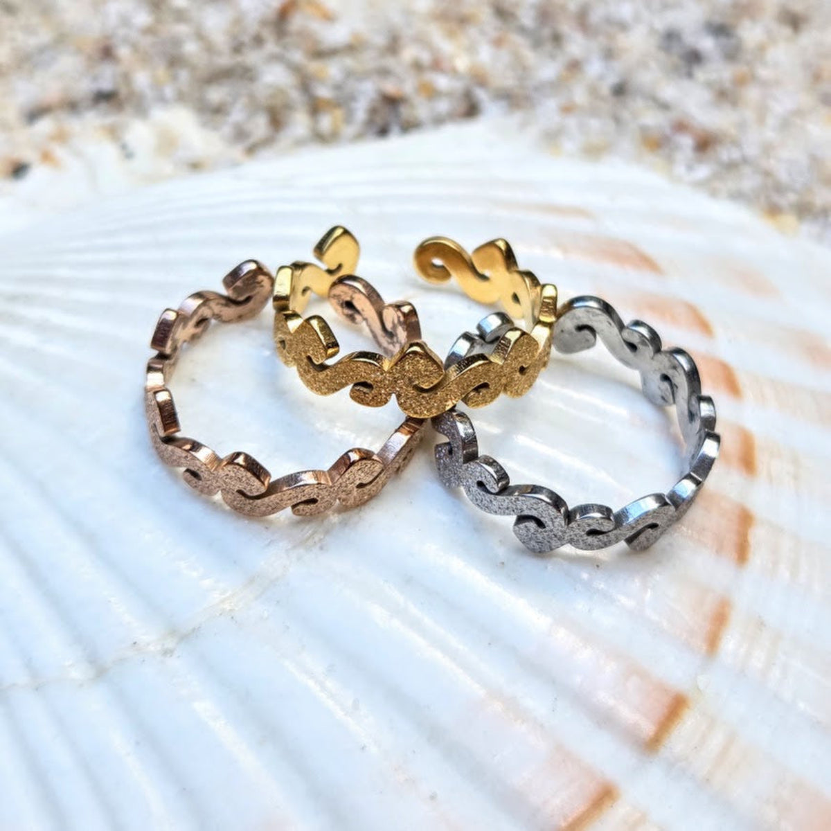 Little Waves - Rose Gold / Gold & Silver Waterproof Toe Rings