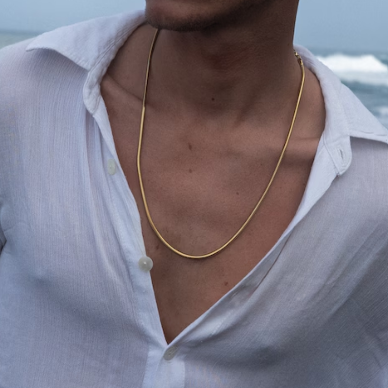18k GOLD & SILVER 60cm SNAKE WATER PROOF NECKLACE - Premium necklaces from www.beachboho.com.au - Just $65! Shop now at www.beachboho.com.au