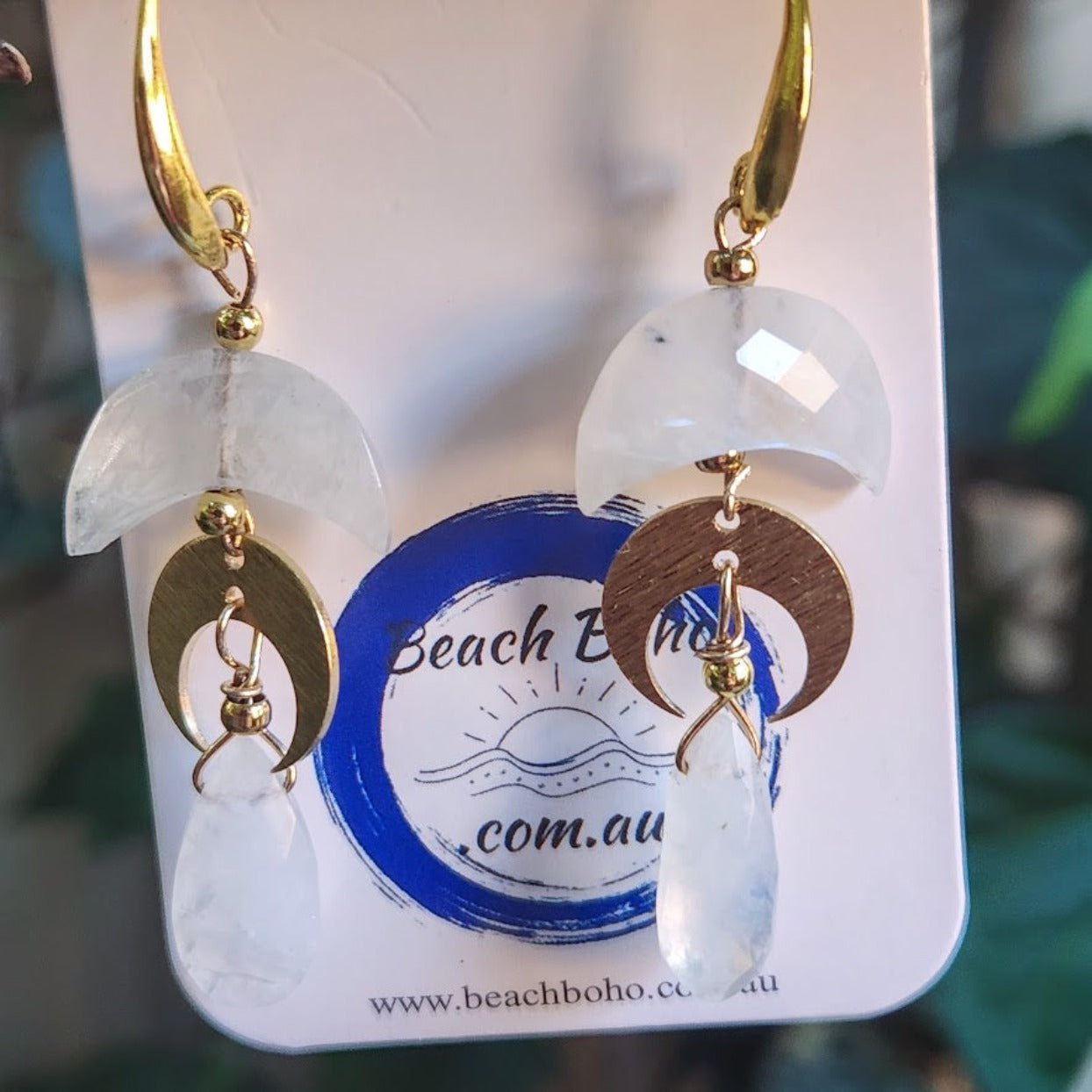 MOON CRESCENT DROP - GOLD HOOK EARRINGS - Premium earrings from www.beachboho.com.au - Just $85! Shop now at www.beachboho.com.au