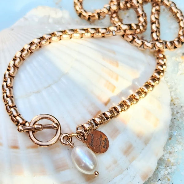Gold Belcher Chain Necklace Rose Gold Jewellery Australia Belcher