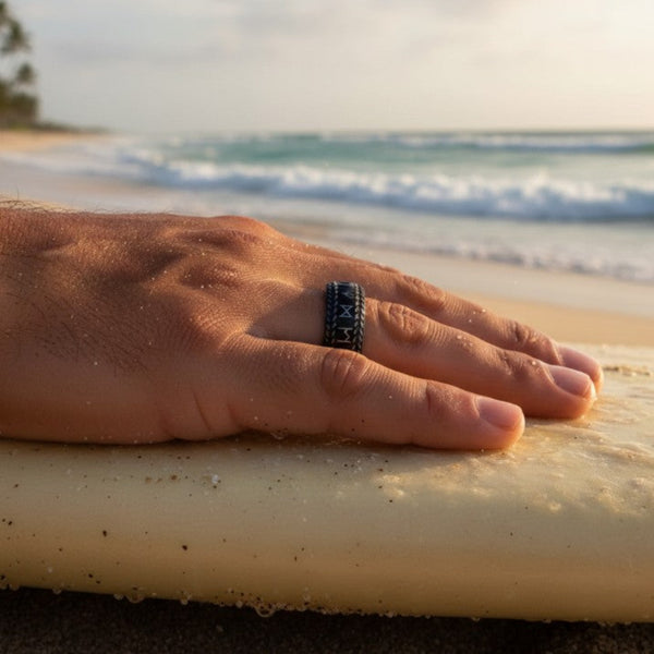Runes Nordic Viking Waterproof 18K Gold or Silver Ring