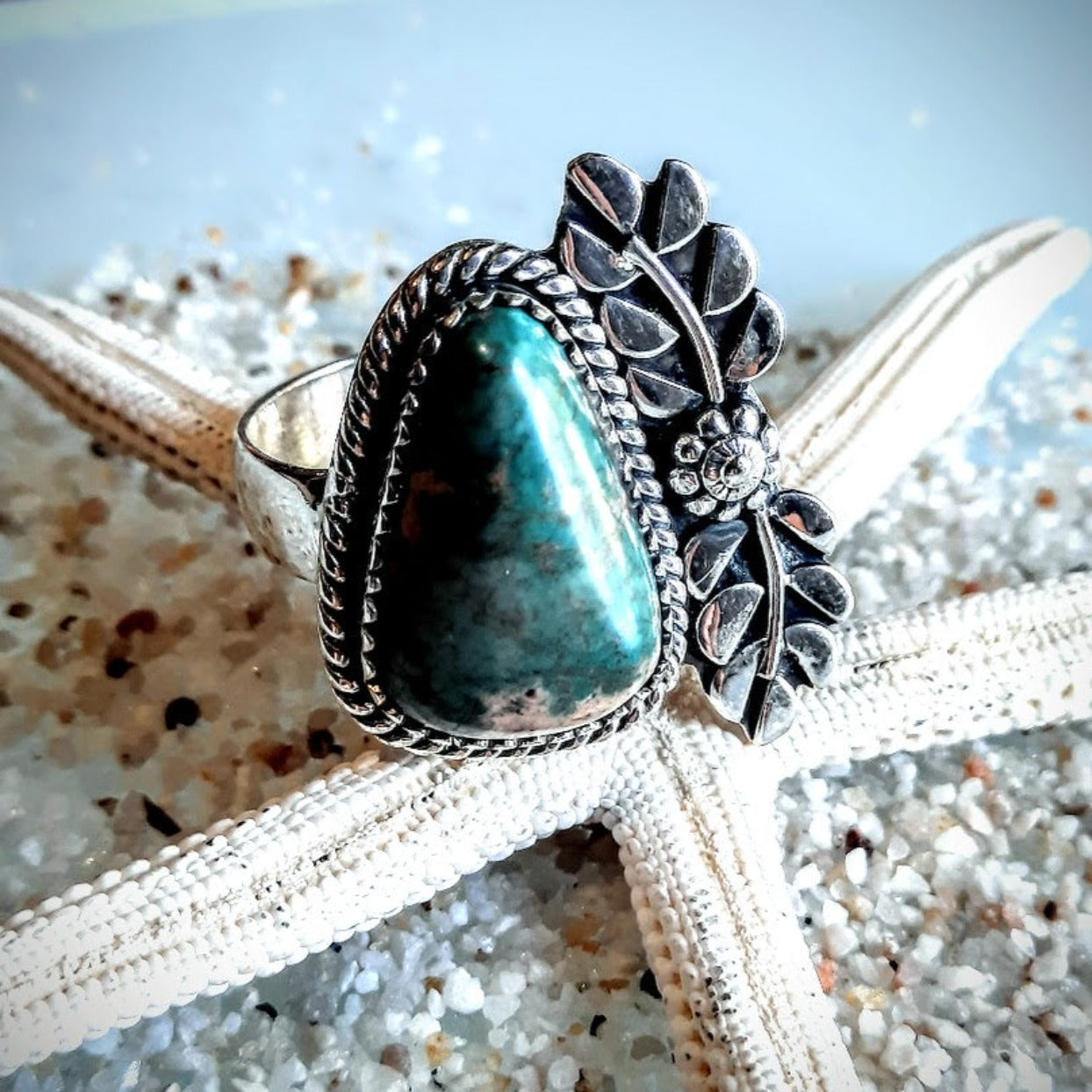 SPECKLED LEAVES - ARTISAN TURQUOISE 925 RING - Premium Rings from www.beachboho.com.au - Just $95! Shop now at www.beachboho.com.au