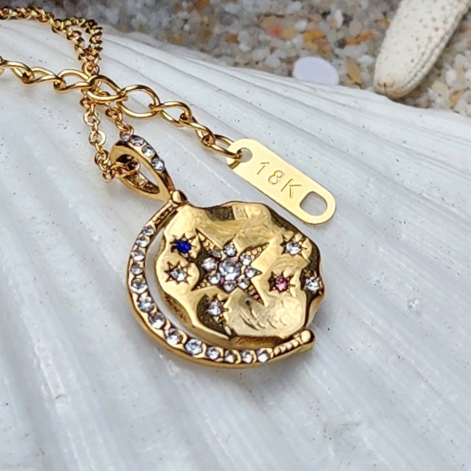 NORTH STAR PENDANT  - 18K WATERPROOF NECKLACE - Premium necklaces from www.beachboho.com.au - Just $70! Shop now at www.beachboho.com.au