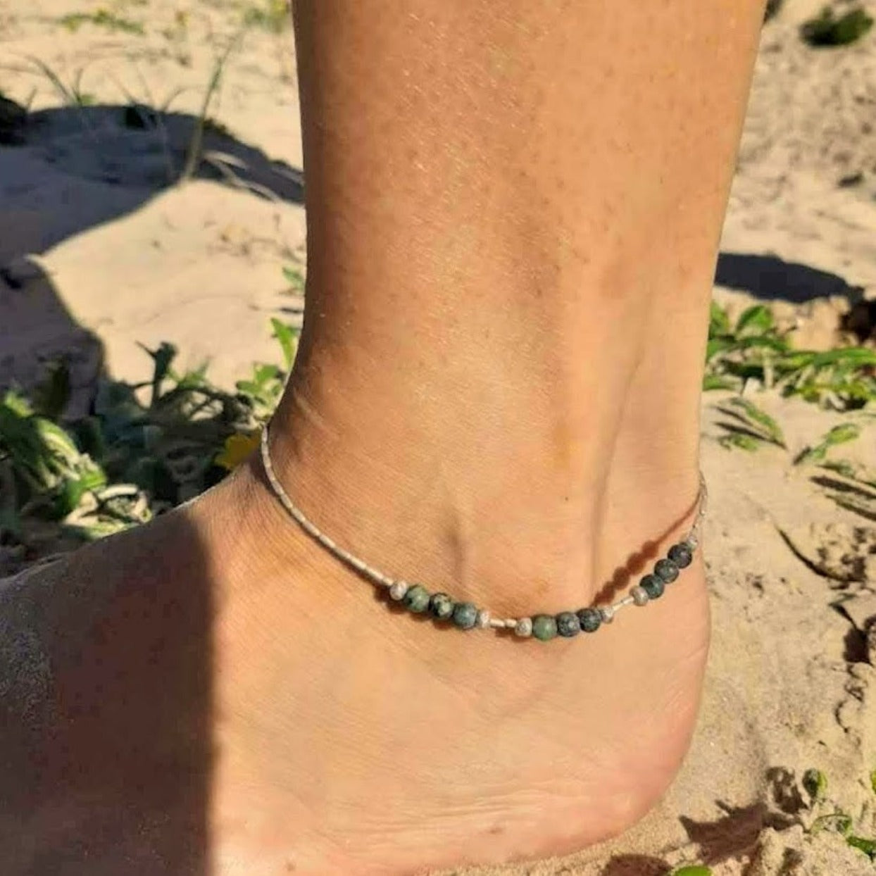 THREE CHARMS - HILLTRIBE SILVER CHARMS / TURQUOISE STONES - Premium anklets from www.beachboho.com.au - Just $95! Shop now at www.beachboho.com.au