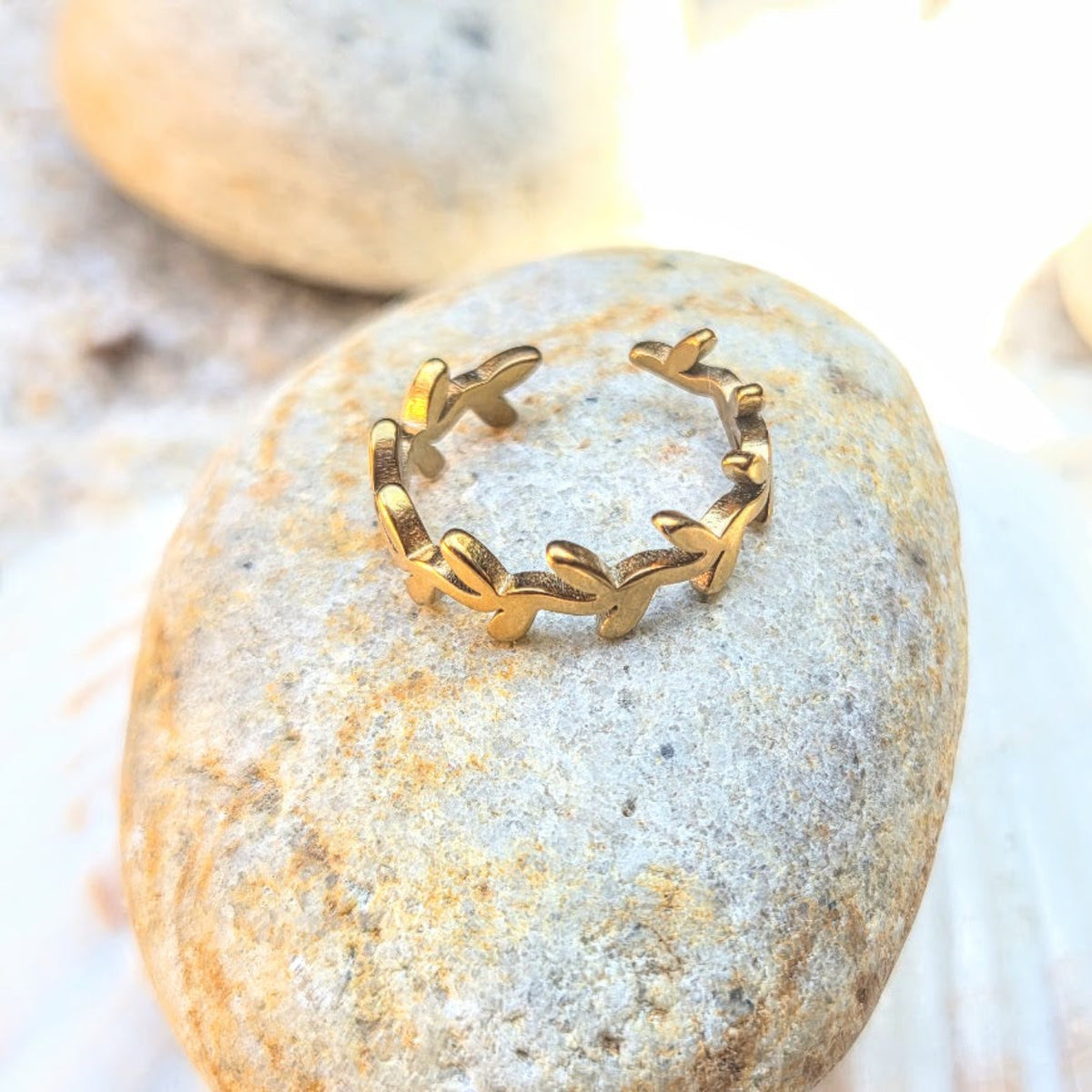 Vine Leaves  - Gold Or Silver Waterproof Toe Rings