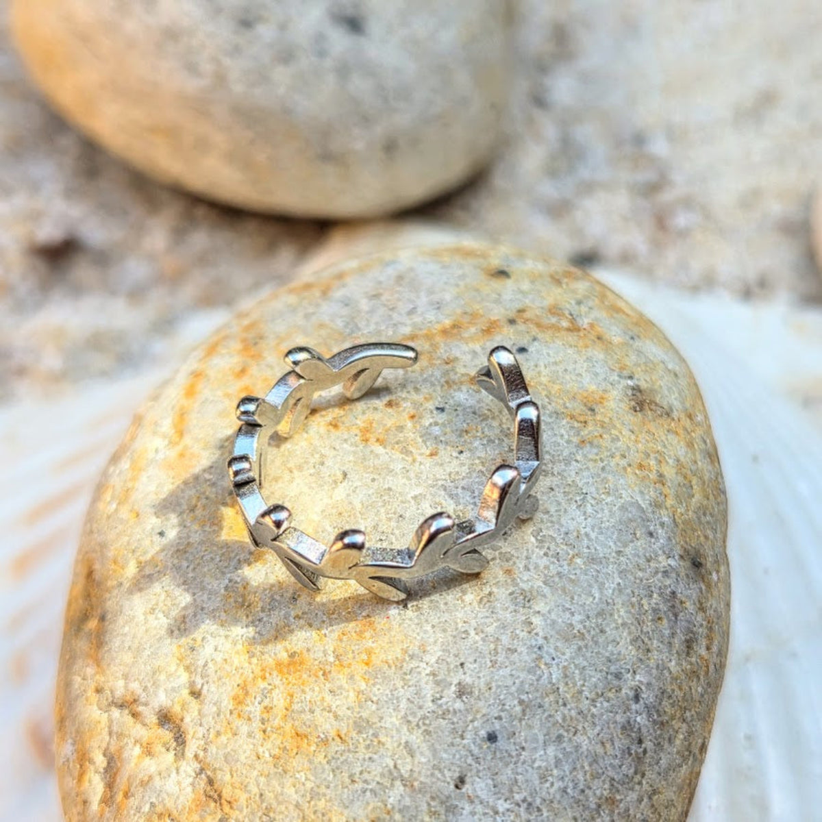 Vine Leaves  - Gold Or Silver Waterproof Toe Rings