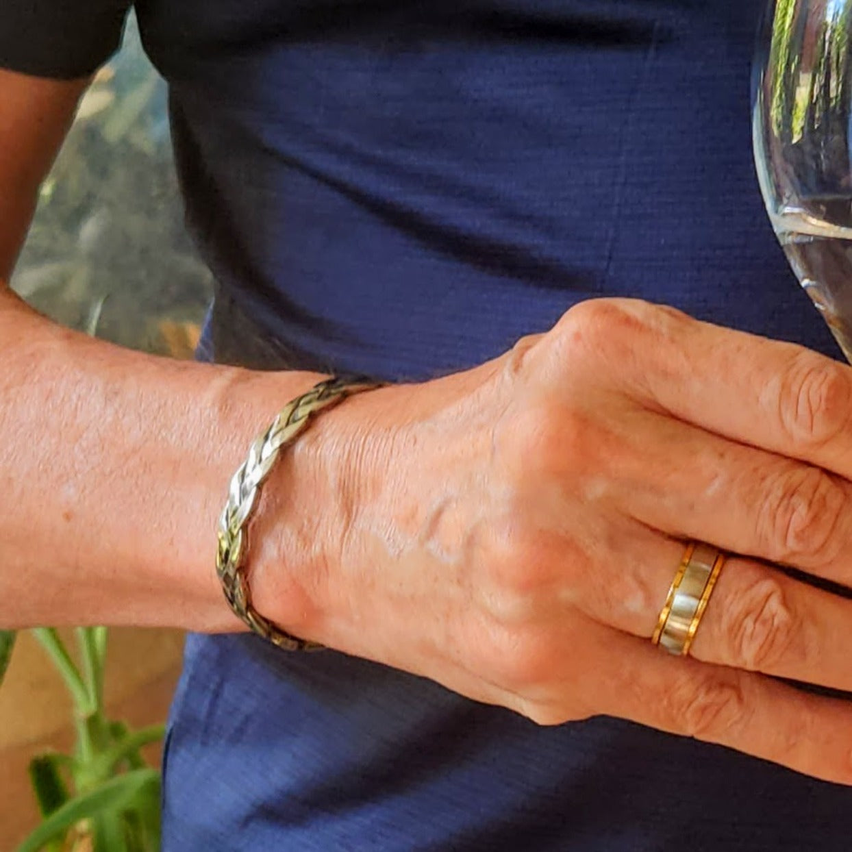 WOVEN SILVER MEN'S WATERPROOF CUFF - Main Image